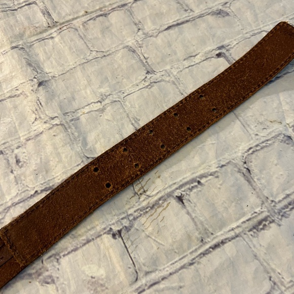 LAKE SHORE DRIVE BROWN BOHEMIAN LEATHER BRASS STUDS WOMEN’S BELT SIZE XL - Picture 8 of 11